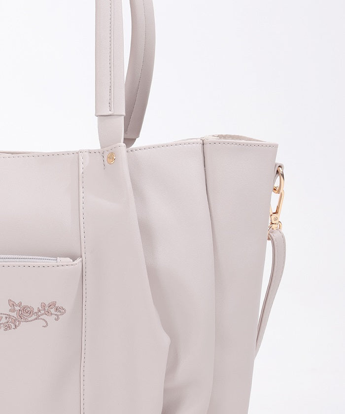 Rose Embroidery Multifunctional Big Tote