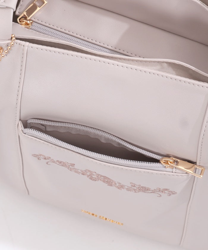 Rose Embroidery Multifunctional Big Tote – axes femme from JAPAN