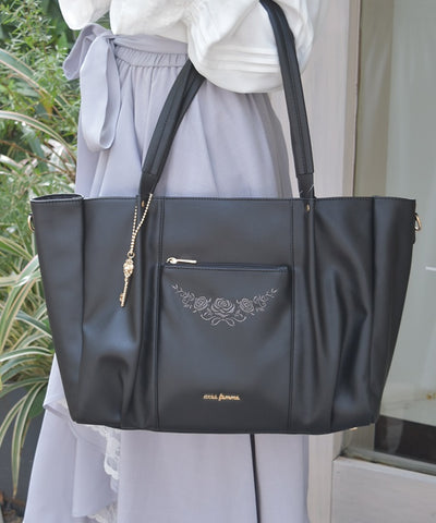 Rose Embroidery Multifunctional Big Tote