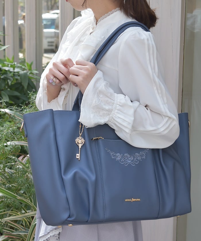 Rose Embroidery Multifunctional Big Tote