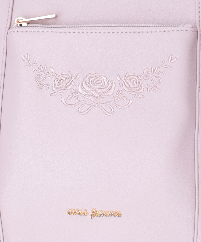 Rose Embroidery Multifunctional Big Tote