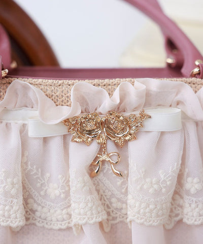 Lace Frill Basket Tote