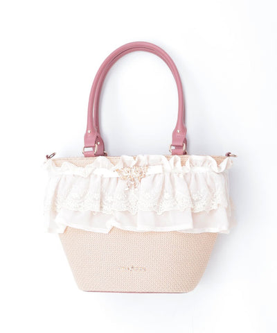 Lace Frill Basket Tote
