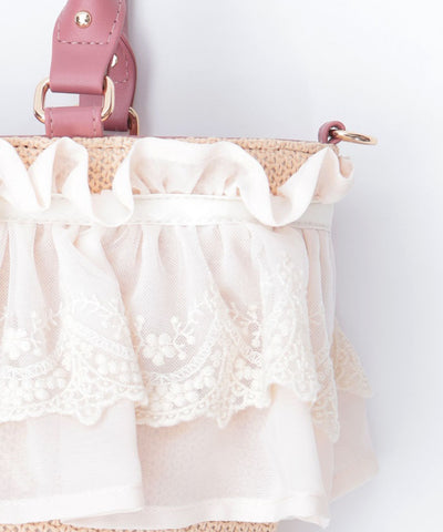 Lace Frill Basket Tote