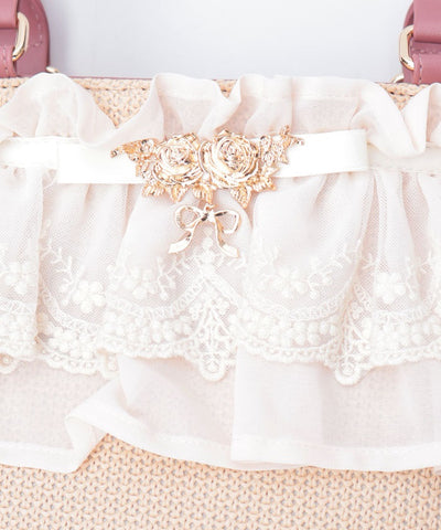 Lace Frill Basket Tote