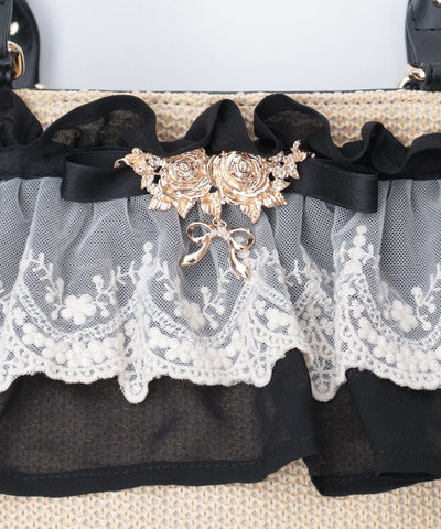 Lace Frill Basket Tote