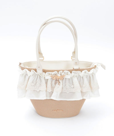 Lace Frill Basket Tote