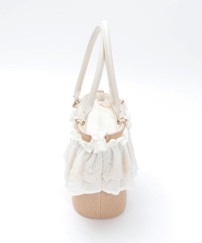 Lace Frill Basket Tote