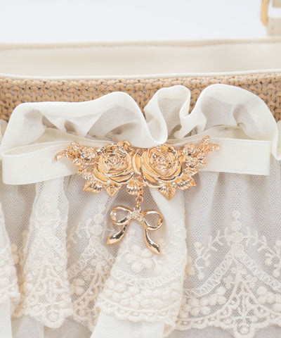 Lace Frill Basket Tote