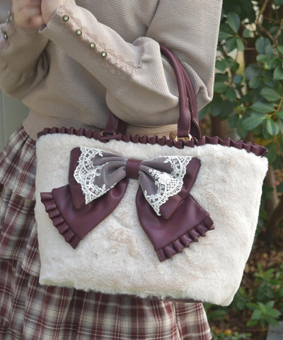 Big Ribbon Fur Bag