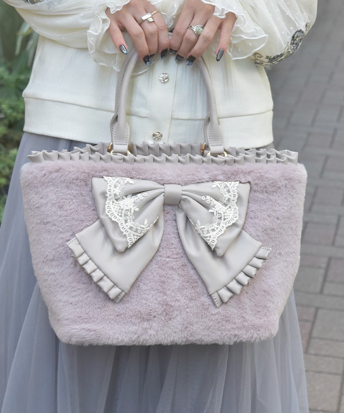 Big Ribbon Fur Bag