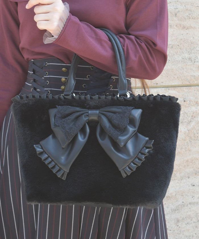 Big Ribbon Fur Bag