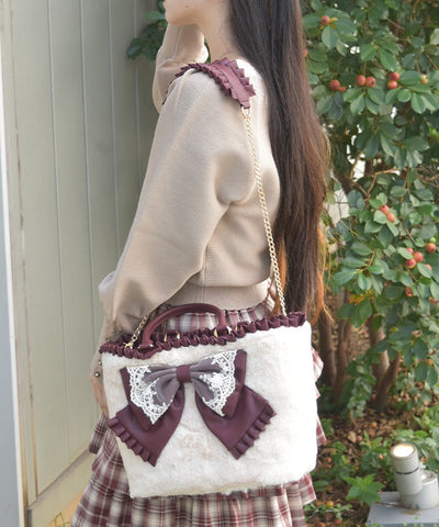 Big Ribbon Fur Bag