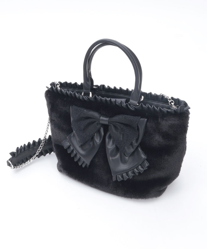 Big Ribbon Fur Bag