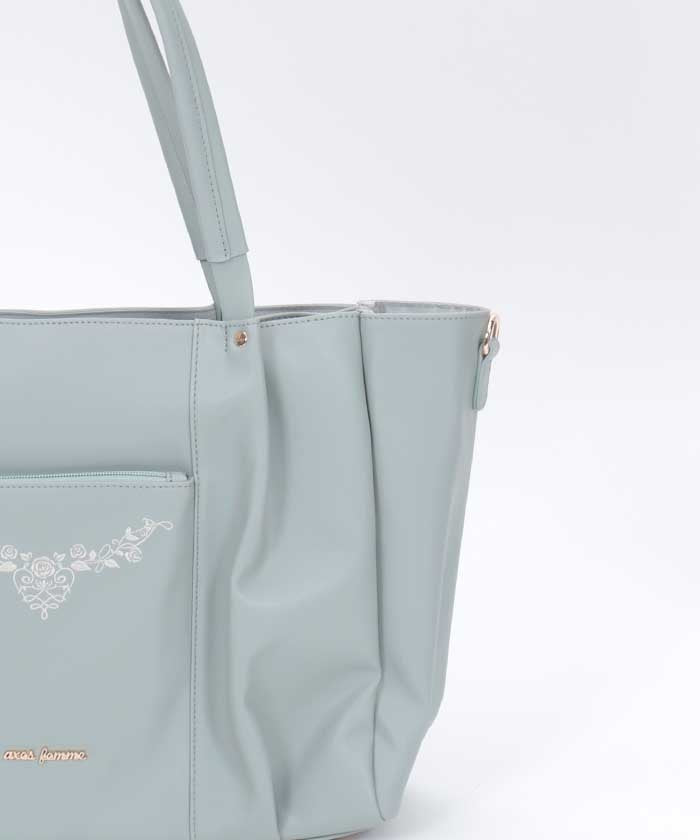 Rose Embroidery Multifunctional Big Tote – axes femme from JAPAN