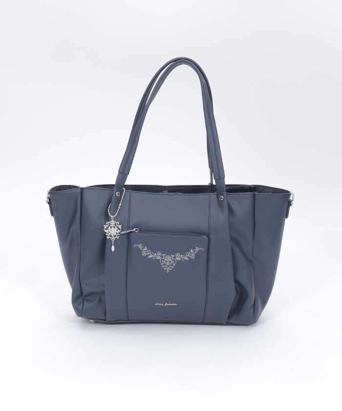 Rose Embroidery Multifunctional Big Tote – axes femme from JAPAN