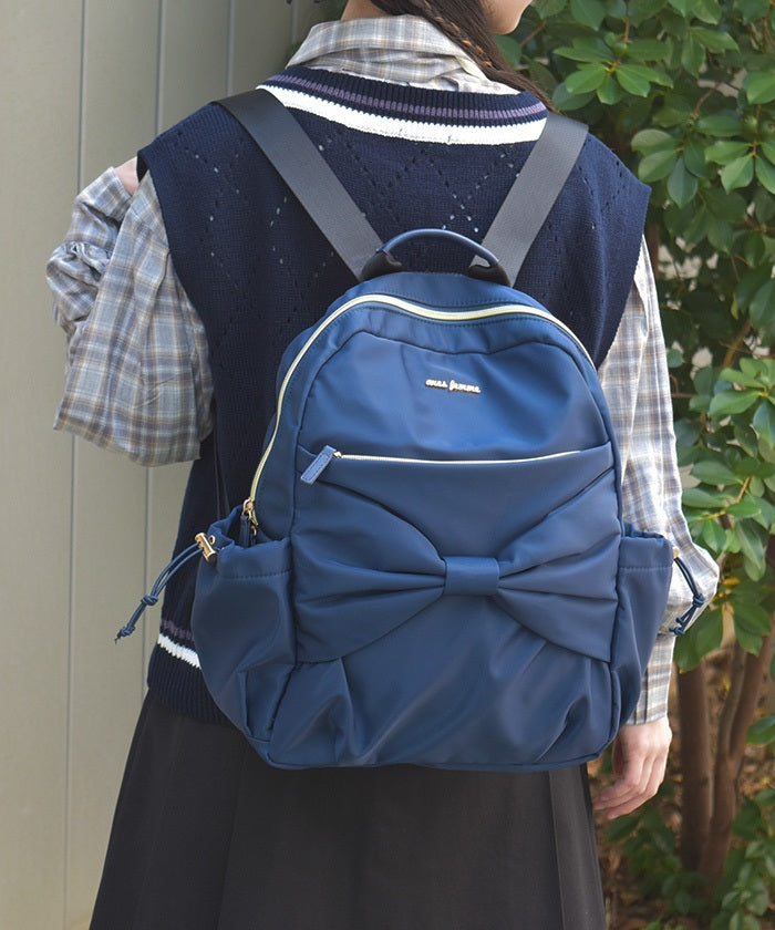 Water Repellent Nylon Backpack with Ribbon