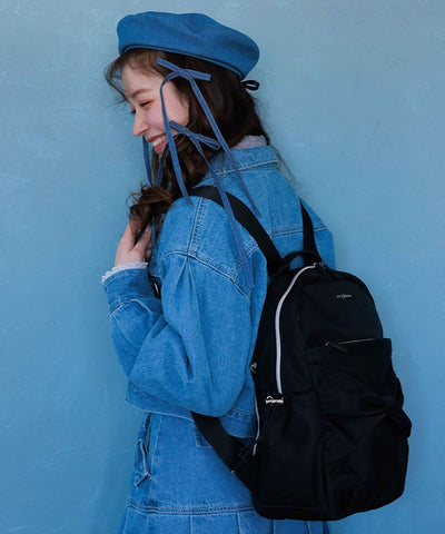 Water Repellent Nylon Backpack with Ribbon