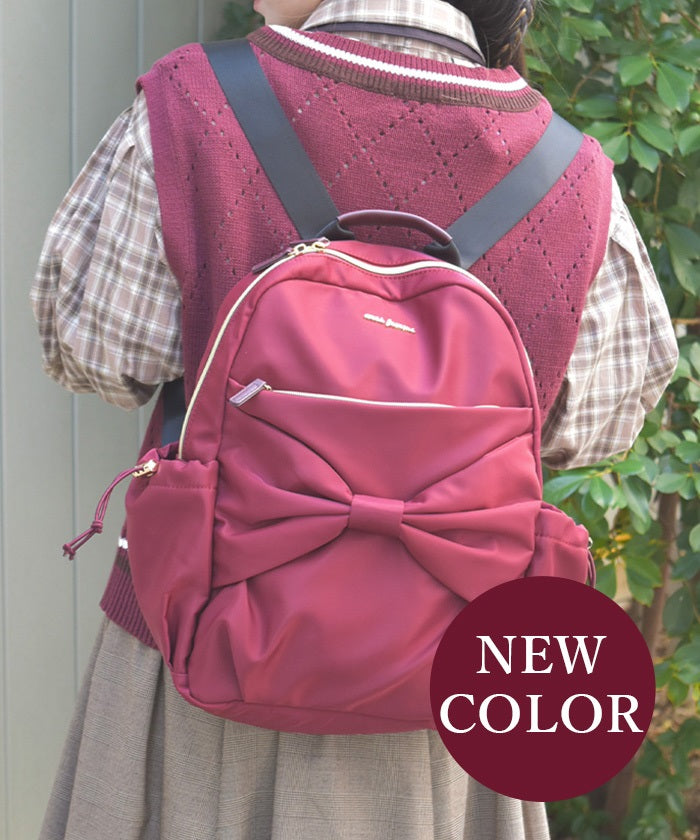 Water Repellent Nylon Backpack with Ribbon