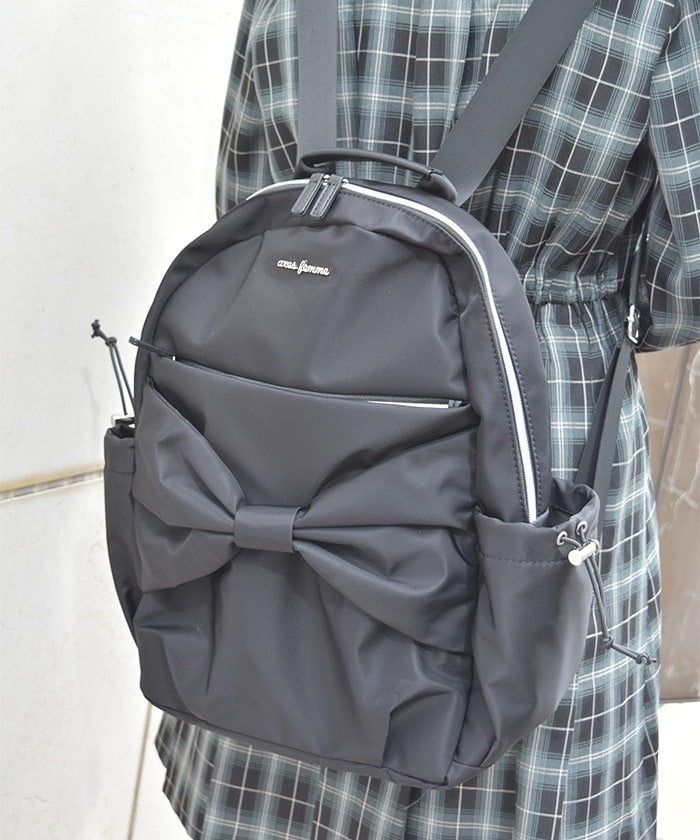 Water Repellent Nylon Backpack with Ribbon