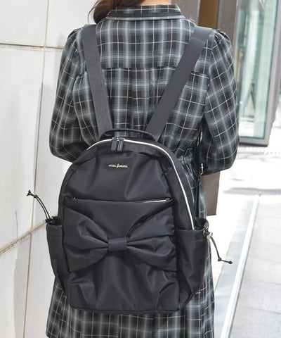 Water Repellent Nylon Backpack with Ribbon