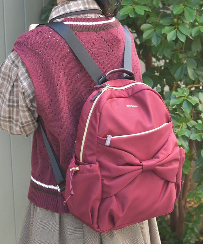 Water Repellent Nylon Backpack with Ribbon