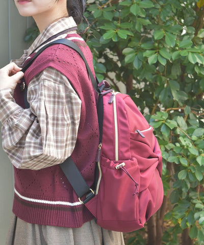 Water Repellent Nylon Backpack with Ribbon