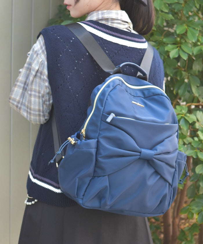Water Repellent Nylon Backpack with Ribbon
