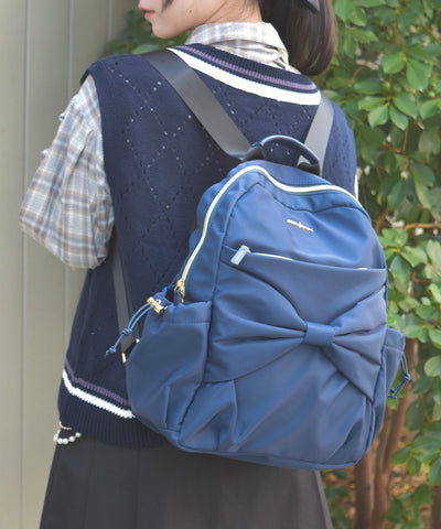 Water Repellent Nylon Backpack with Ribbon