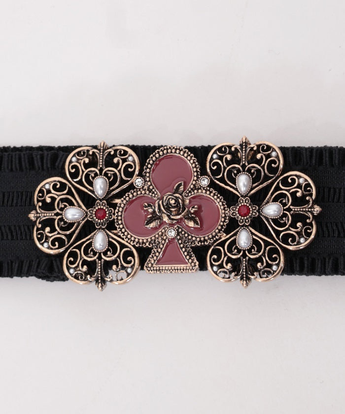 Playing Cards Motif Elastic Belt (Time-limited Price)