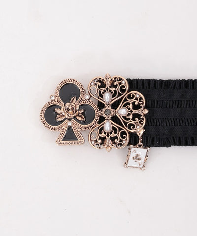 Playing Cards Motif Elastic Belt (Time-limited Price)