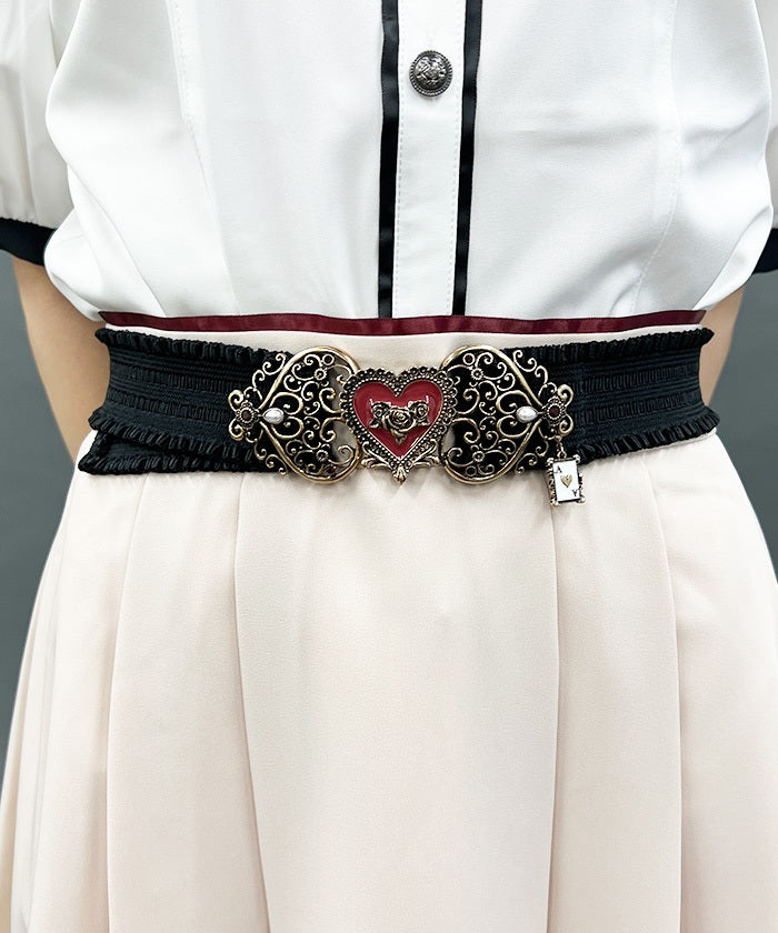 Playing Cards Motif Elastic Belt