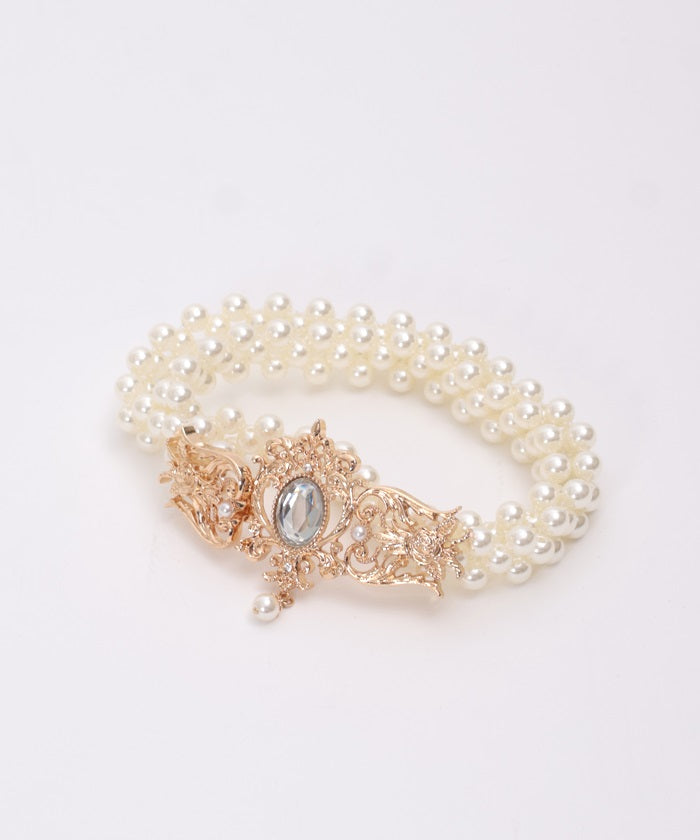 Ornament Pearl Elastic Belt