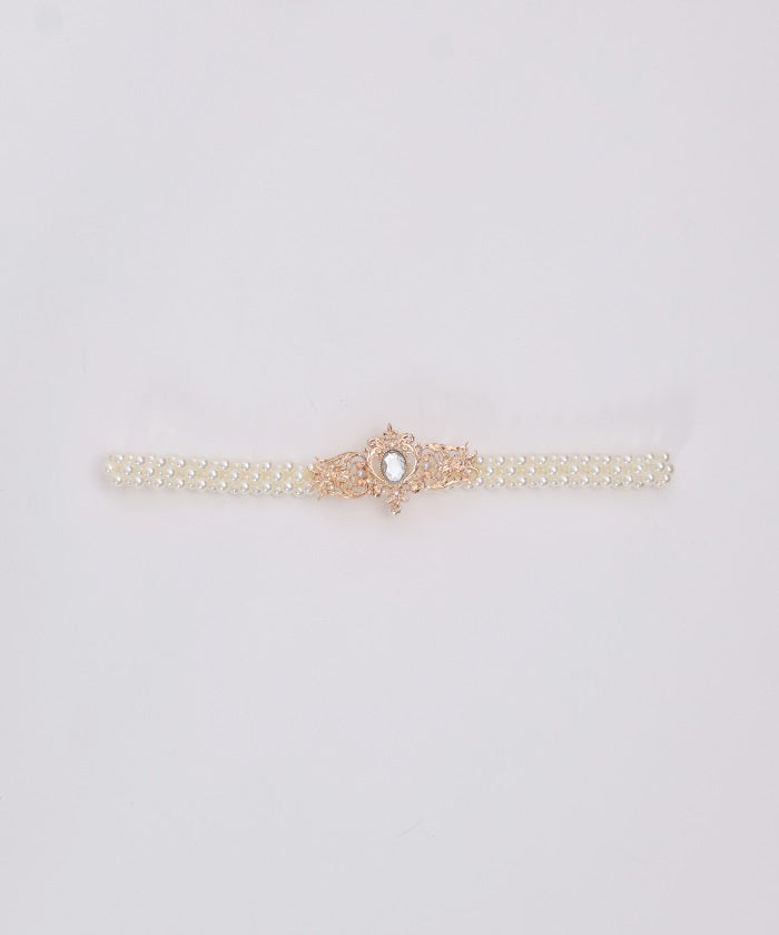 Ornament Pearl Elastic Belt