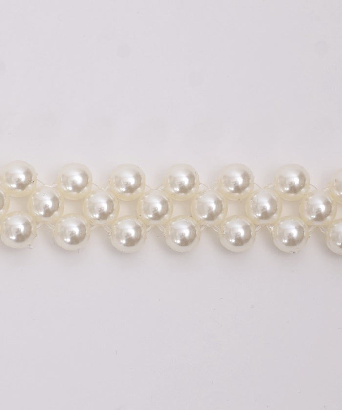 Ornament Pearl Elastic Belt