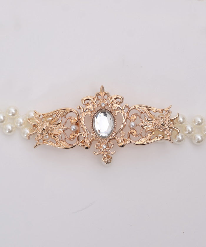 Ornament Pearl Elastic Belt