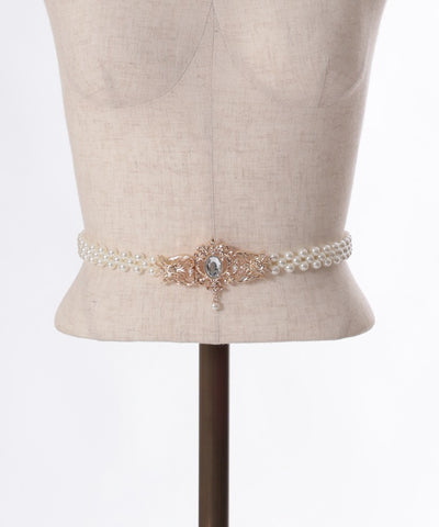 Ornament Pearl Elastic Belt