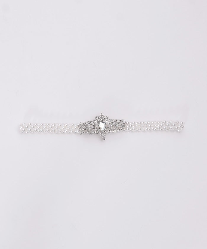 Ornament Pearl Elastic Belt