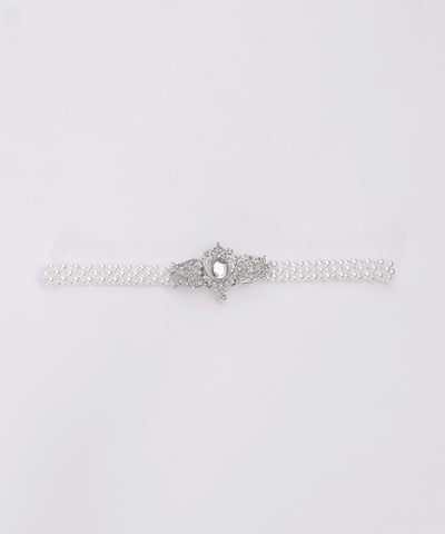 Ornament Pearl Elastic Belt