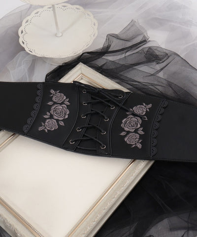 Rose Embroidery Corset Belt