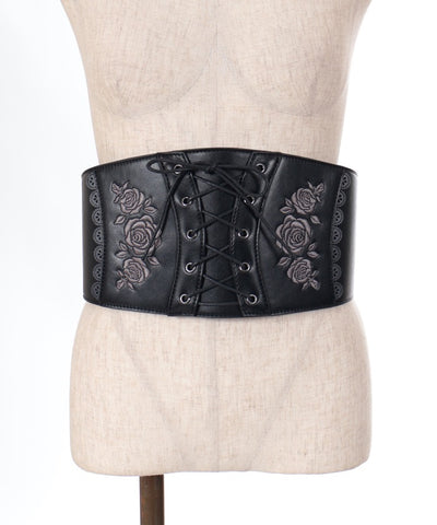 Rose Embroidery Corset Belt