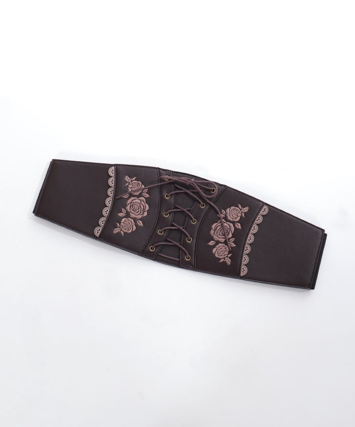 Rose Embroidery Corset Belt