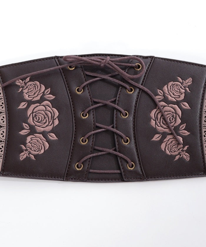 Rose Embroidery Corset Belt