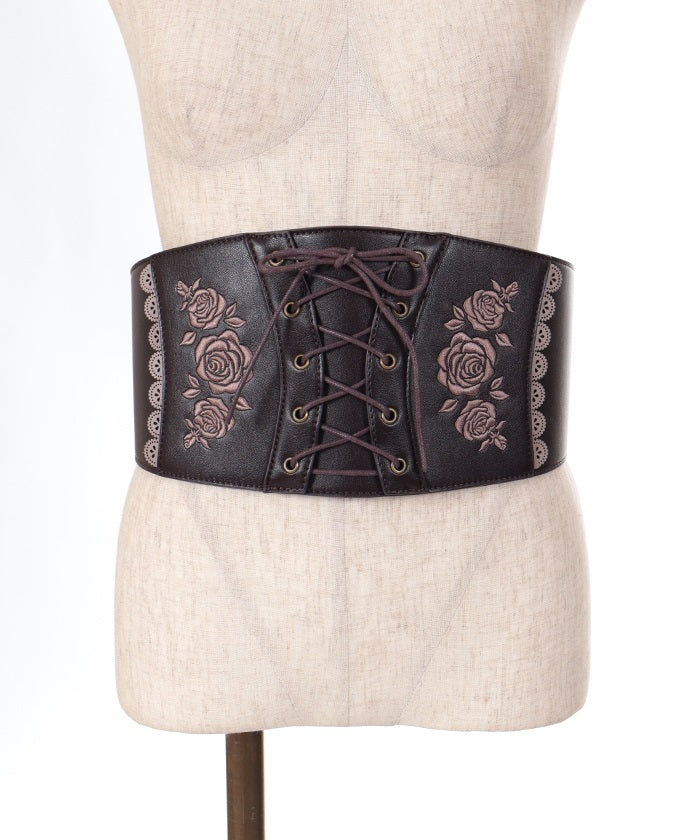 Rose Embroidery Corset Belt