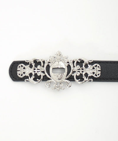 Decorative Turn Lock Clasp Faux Leather Belt