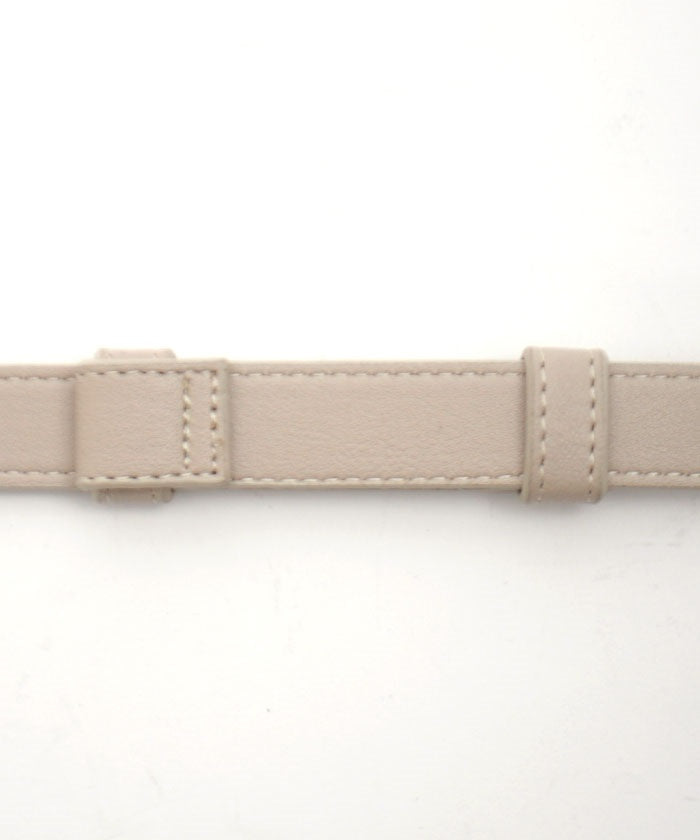 Decorative Turn Lock Clasp Faux Leather Belt