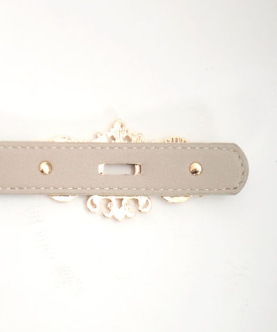 Decorative Turn Lock Clasp Faux Leather Belt