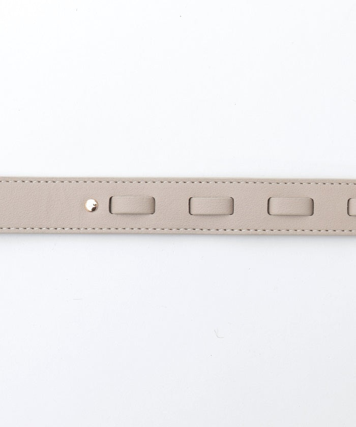 Ornamental Metal Hook Faux Leather Belt