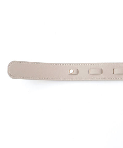 Ornamental Metal Hook Faux Leather Belt