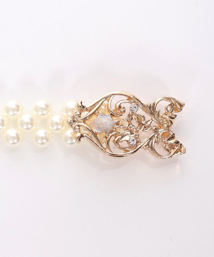 Rose Ornament Pearl Belt